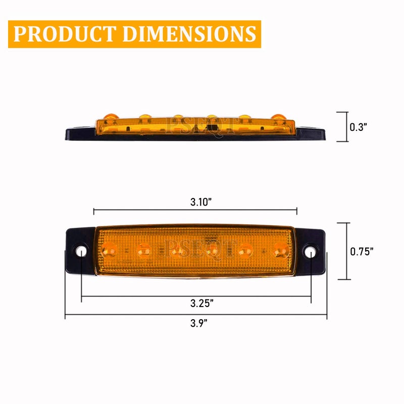 PSEQT 10 Pcs LED Rock Strip Lights Car Underglow Wheel Fender Well Lighting Kits Waterproof for Golf Cart Wrangler Offroad Truck RV UTV ATV Snowmobile (Amber Yellow) - Image 5
